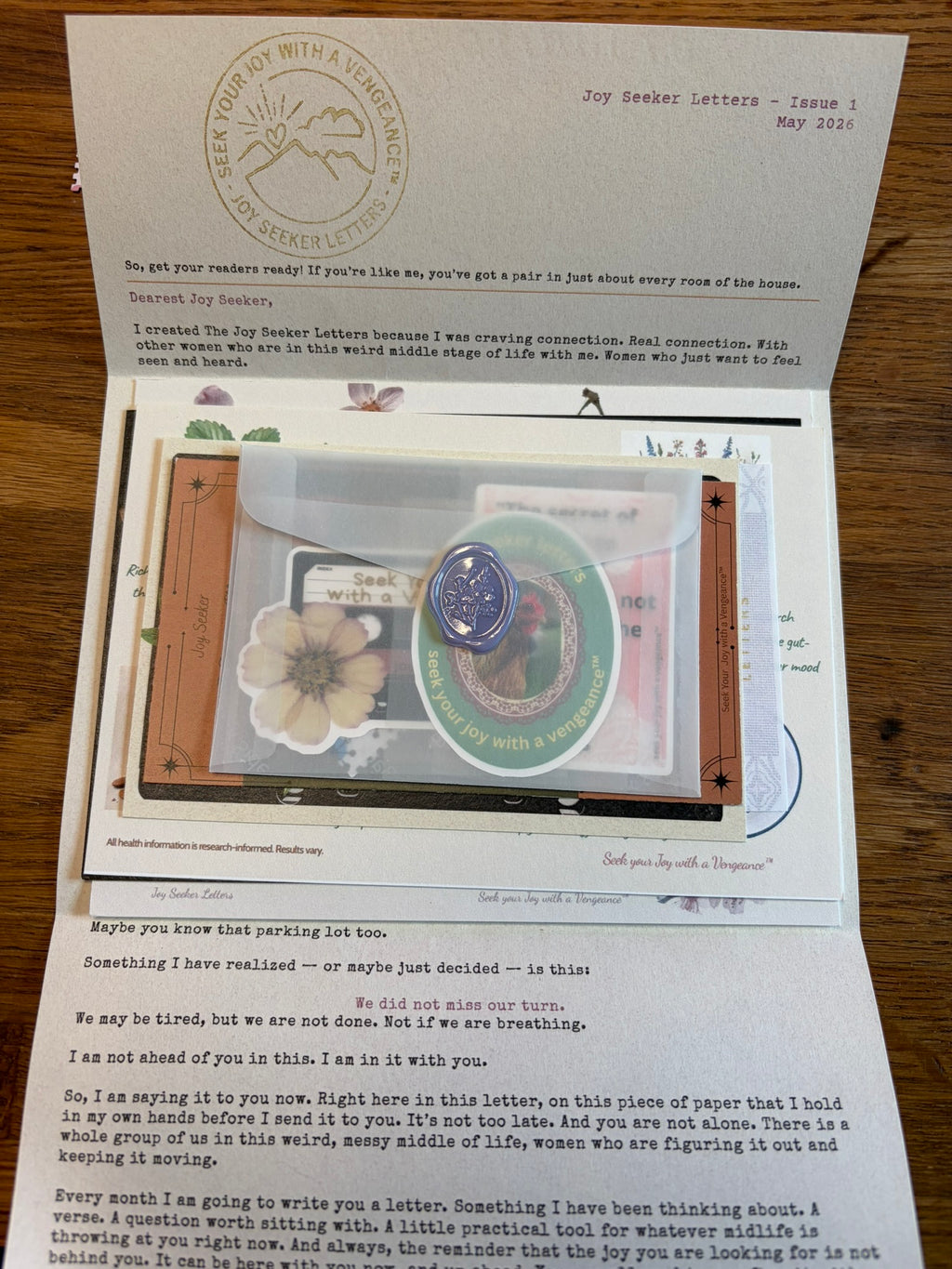 Joy Seeker Letters — 6 Month Subscription